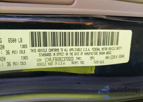 2014 Jeep Grand Cherokee Limited z USA, uszkodzony, nr VIN 1C4RJFBG9EC372623